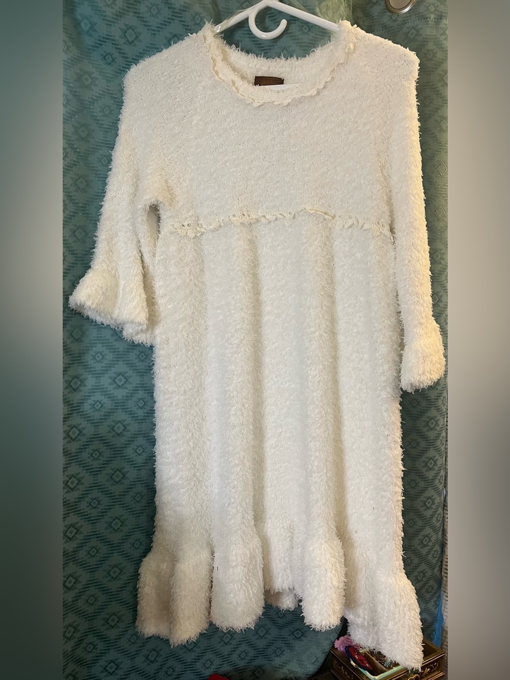 POL Cozy Textured Ivory Women’s Sweater Dress Coquette Boho Chic Winter Warm ❄️